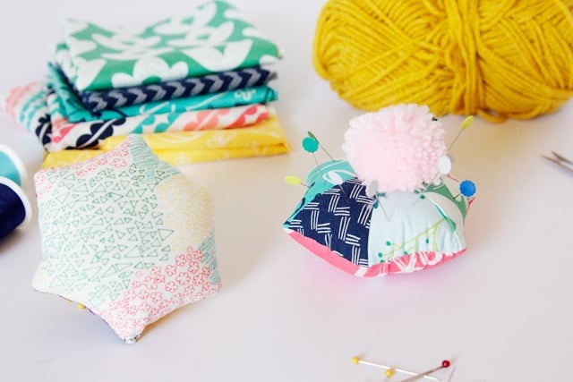 Hexagon Pom Pom Pincushion Tutorial | See Kate Sew