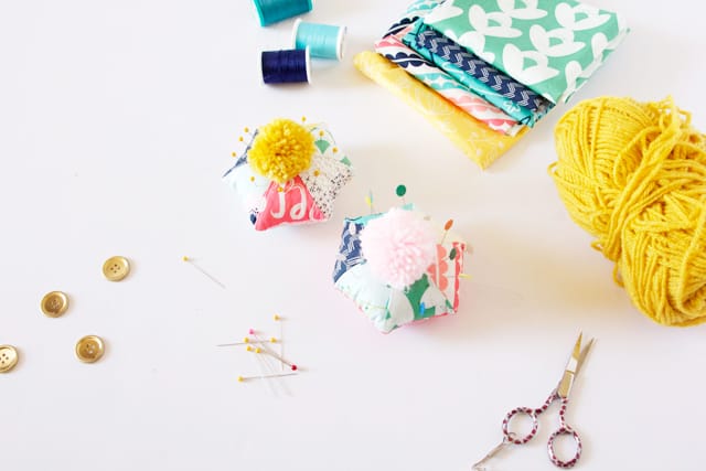 Hexagon Pom Pom Pincushion Tutorial | See Kate Sew