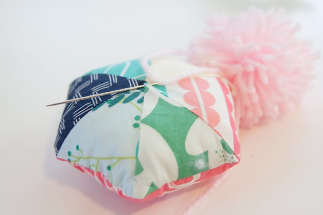 Hexagon Pom Pom Pincushion Tutorial | See Kate Sew