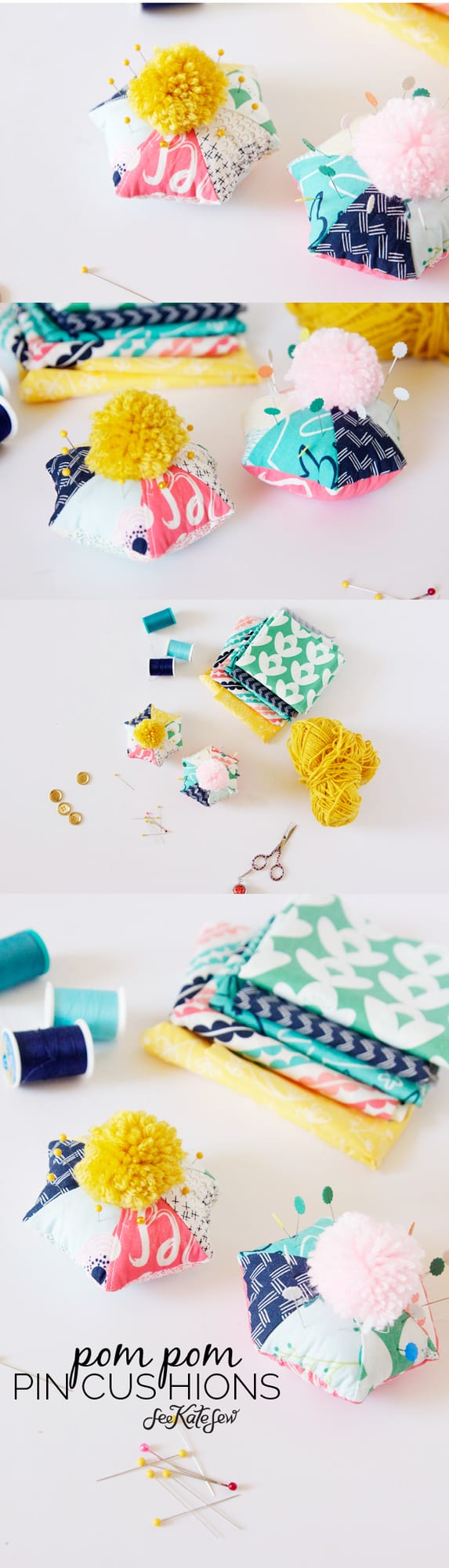 pom pom pincushions - see kate sew