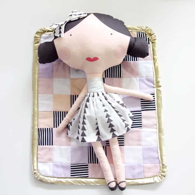 DIY Doll Quilt with Ruched Corners