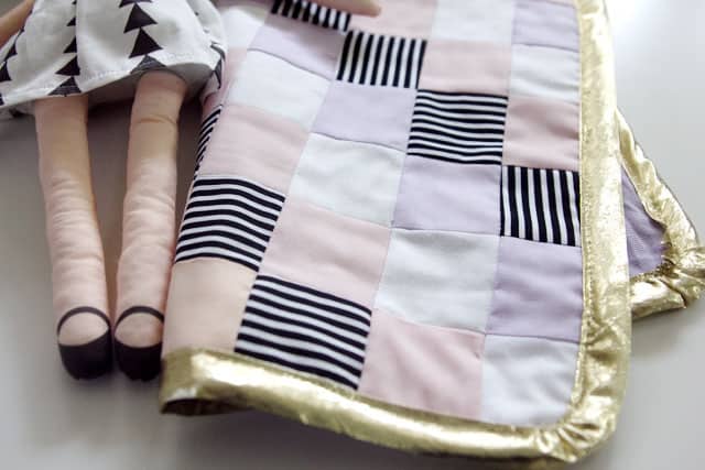 DIY Doll Quilt with Ruched Corners