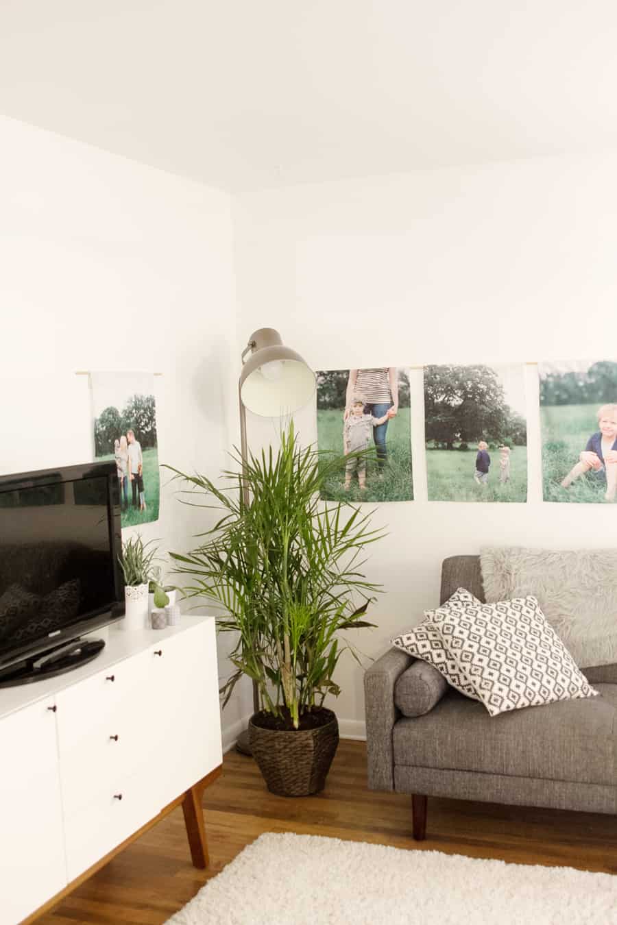 DIY Hanging Canvas Photo Wall