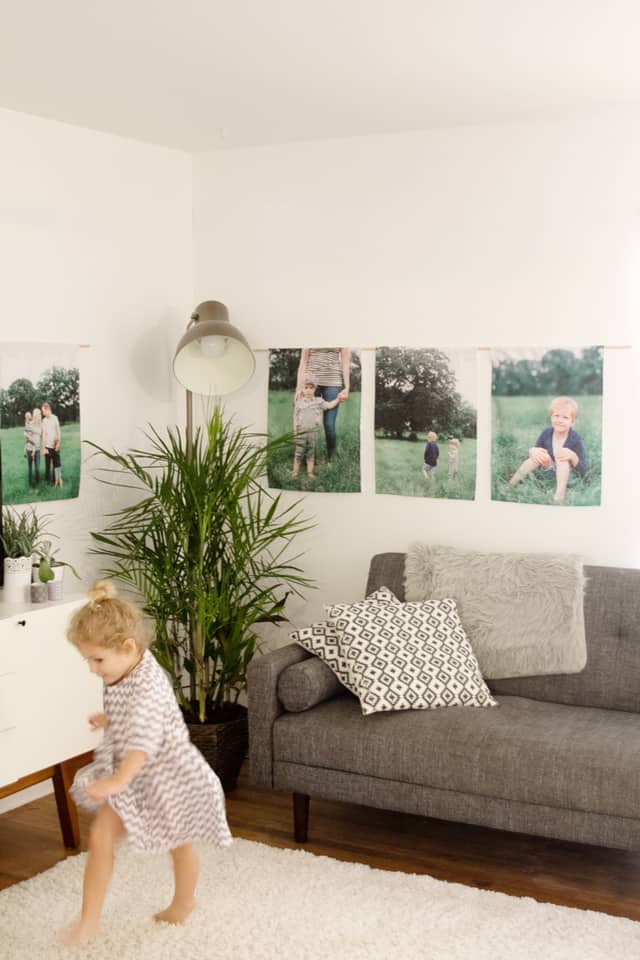 DIY Hanging Canvas Photo Wall