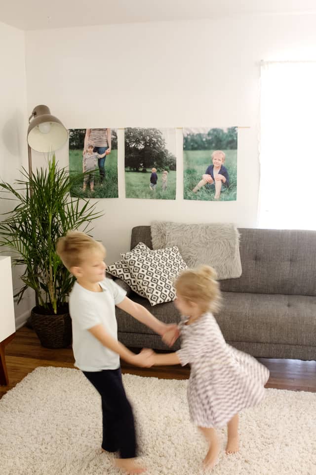 DIY Hanging Canvas Photo Wall