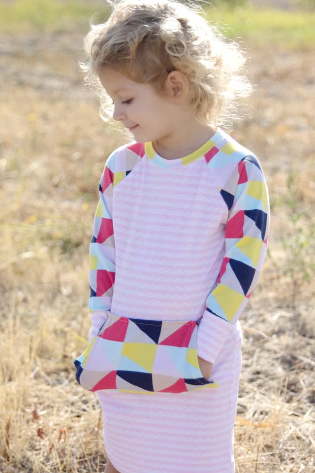 Recess Raglan Dress Hack with Idlewild Fabric by Riley Blake diy clothing ideas | simple sewing tutorials | diy sewing tips | sewing tips and tricks | sewing tutorials | diy kids clothing || See Kate Sew