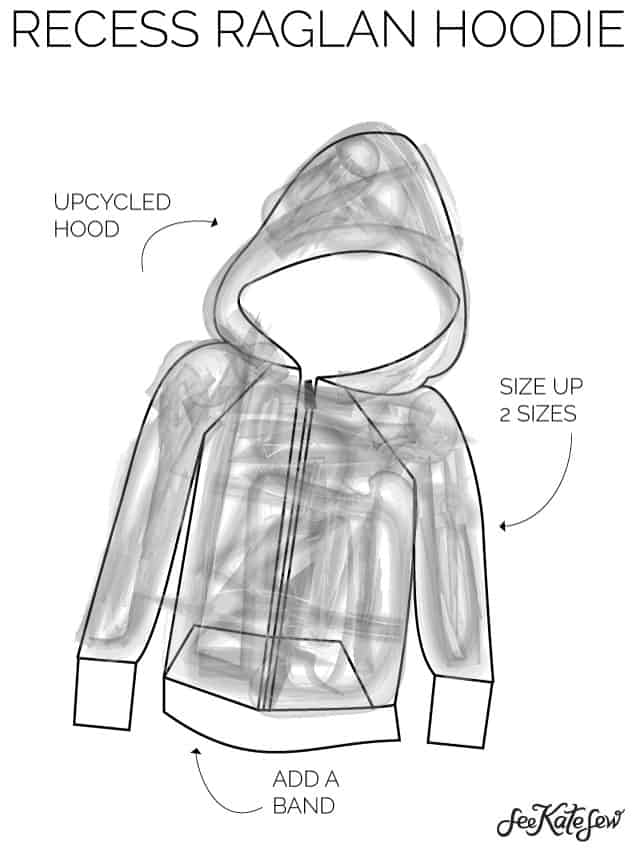 Recess Raglan Hoodie Tutorial | DIY raglan sweatshirt | kids clothing tutorials | sewing tips and tricks | sewing tutorials | free sewing patterns | how to see a kids hoodie | diy kids clothing ideas || See Kate Sew