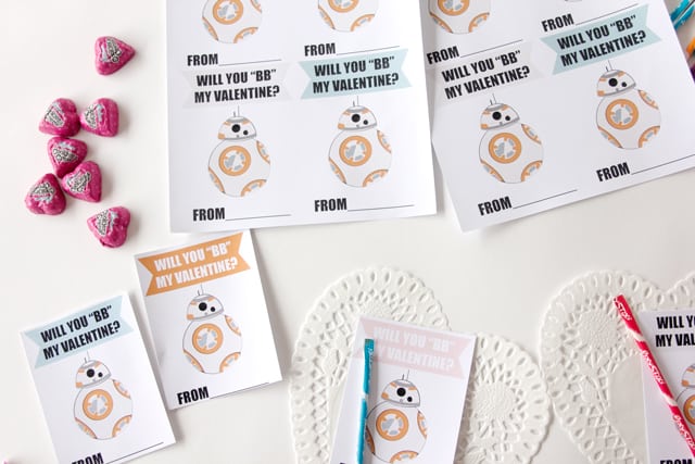 BB8 Valentine Printables "Will you BB my Valentine? | See Kate Sew