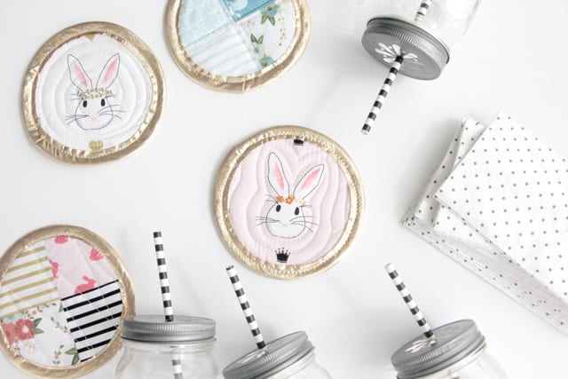 Bunny Coasters with Wonderland Fabric | See Kate Sew