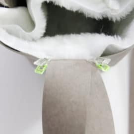 DIY Bunny Basket | See Kate Sew Made with kraft tex and lined with fur!