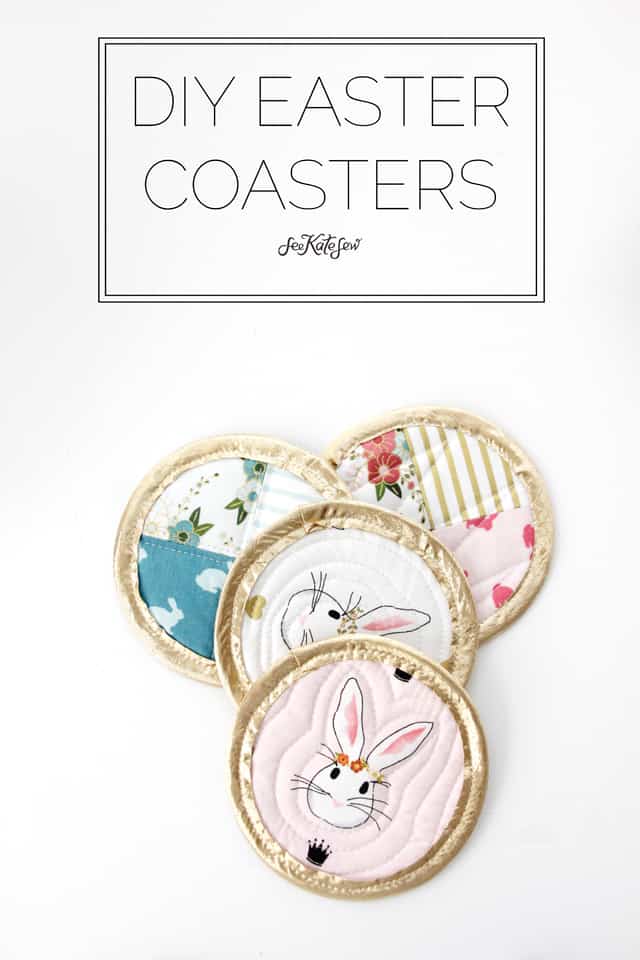 Bunny Coasters with Wonderland Fabric | See Kate Sew | 12 Kitchen Sewing Projects