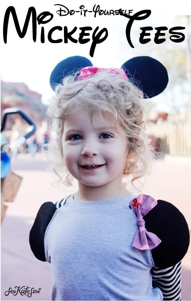 DIY Mickey Ear Tees | diy Disney shirts | Disney shirts for the family | matching Disney shirts | Disney shirts for kids || See Kate Sew #disneyshirts #diydisneyshirts #disneytee
