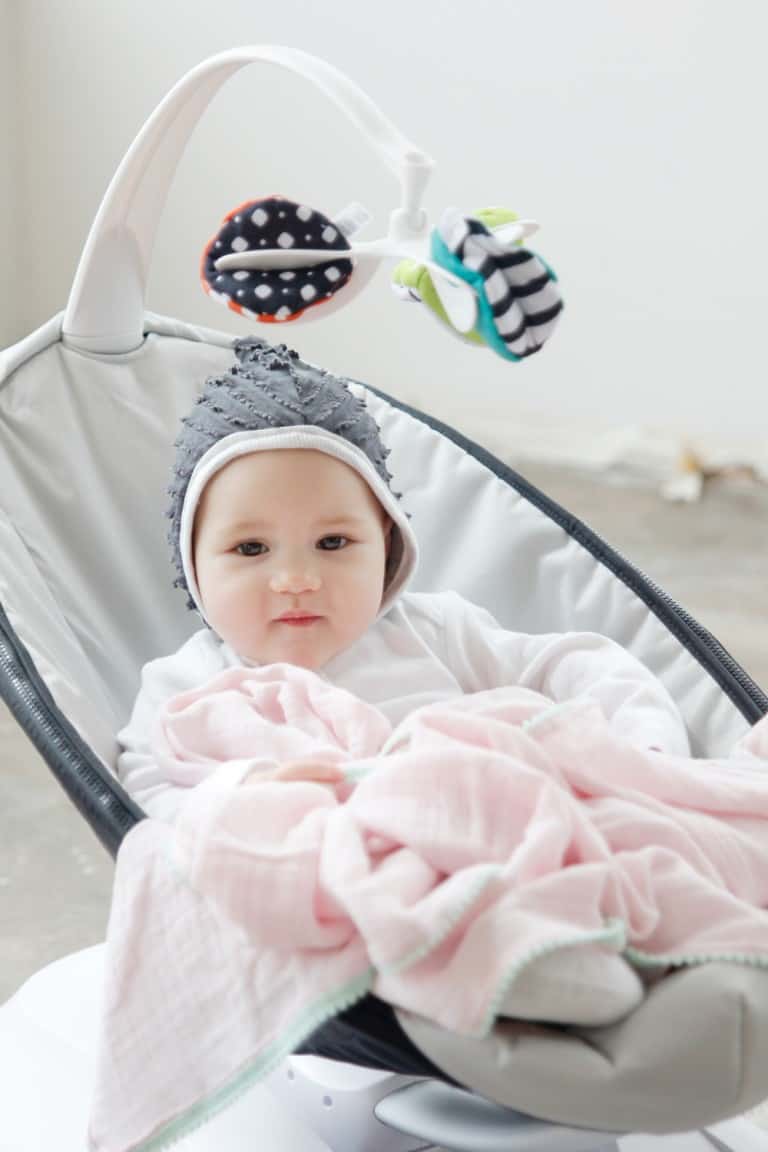 DIY Pom Pom Swaddle Blankets see kate sew