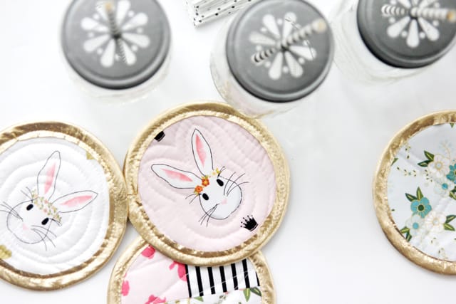Bunny Coasters with Wonderland Fabric | See Kate Sew