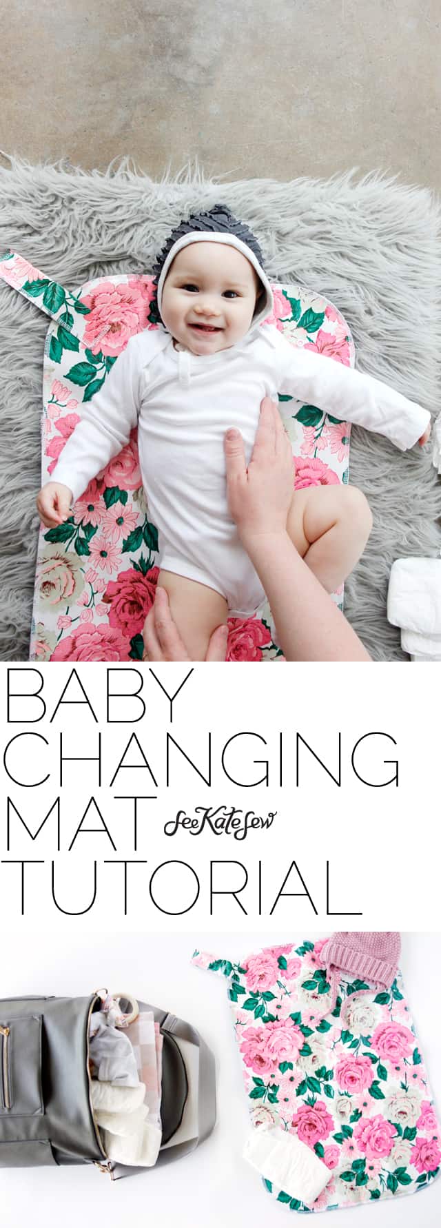 DIY Baby Changing Mat Tutorial | handmade baby changing mat | diy baby accessories | baby changing mat pattern | sewing tutorials | free sewing patterns || See Kate Sew #babychangingmat #diybaby #babyaccessories