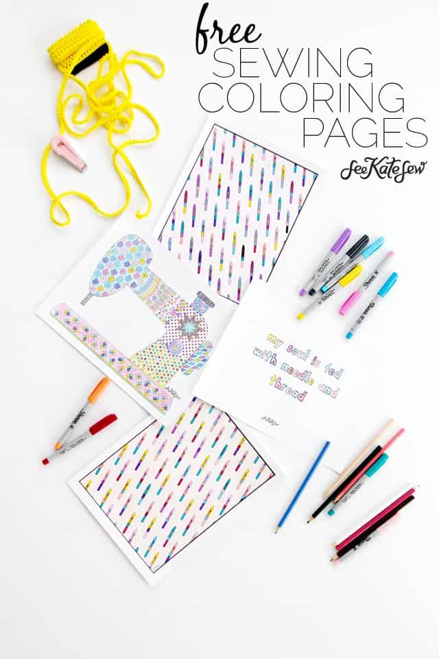 FREE Sewing Coloring Pages | coloring page printables | free coloring pages | diy coloring page | free printables || See Kate Sew #coloringpages #adultcoloring #freecoloringpages