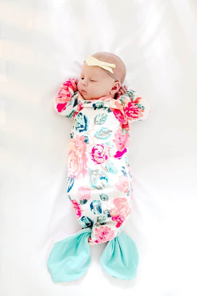 Mermaid Baby Gown Tutorial + Owlet Smart Sock Promo | diy baby gown | mermaid inspired baby clothing | handmade baby gown | baby gown sewing tutorial | sewing tips and tricks | free sewing patterns | baby clothing diy || See Kate Sew #mermaid #freesewingpattern #sewingtips #diybabyclothing