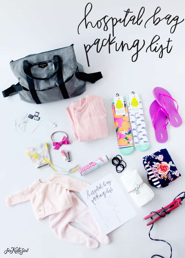 Printable Hospital Bag Packing List | Hospital Bag List | Printable Packing List | What to Pack in Your Hospital Bag | See Kate Sew #hospitalbag #hospitalbagprintable #hospitalpackinglist #seekatesew