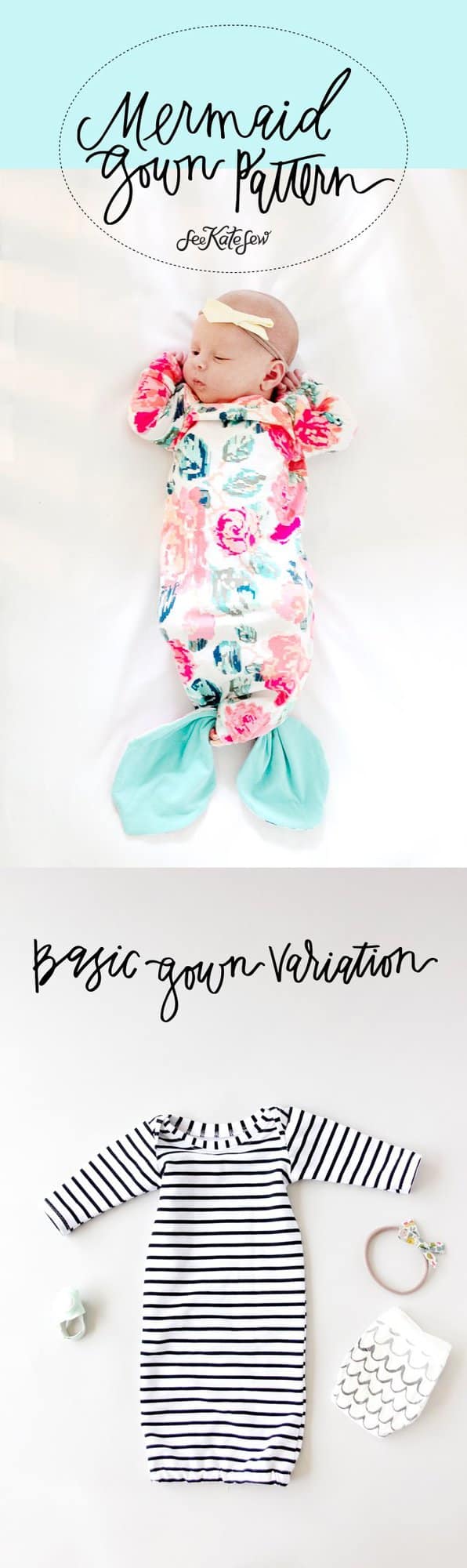 Mermaid Baby Gown Tutorial + Owlet Smart Sock Promo