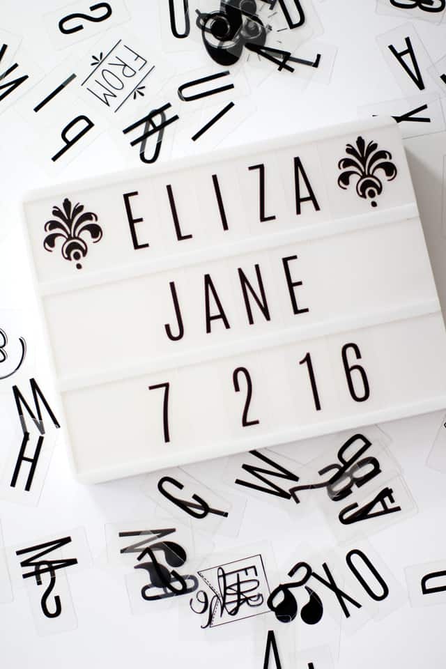 Light Box Baby Name Announcement