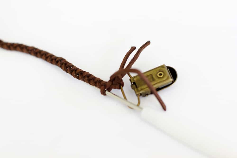 Braided Leather Pacifier Clip Tutorial | See Kate Sew