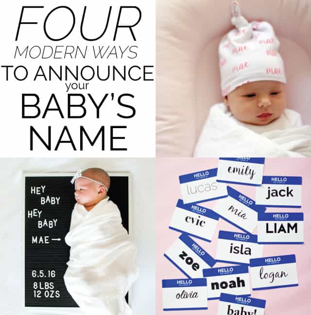 announcement of name of baby