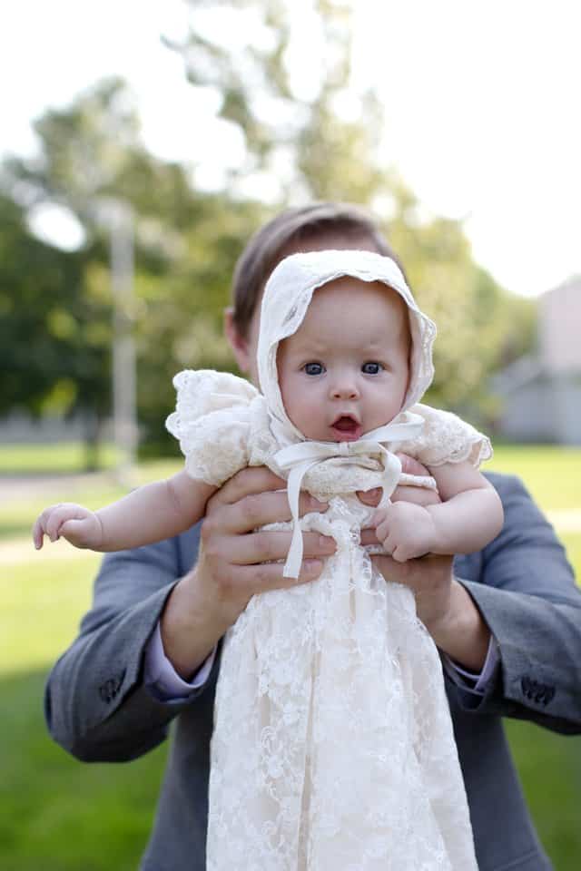 christening dress and bonnet