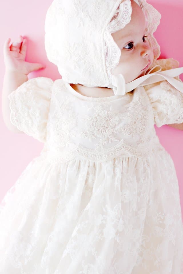 Lace Bonnet Tutorial | FREE Blessing Gown Tutorial + Pattern | how to sew a blessing dress | diy blessing dress | free sewing patterns | free blessing gown pattern || See Kate Sew #freesewingpatterns #blessingdress