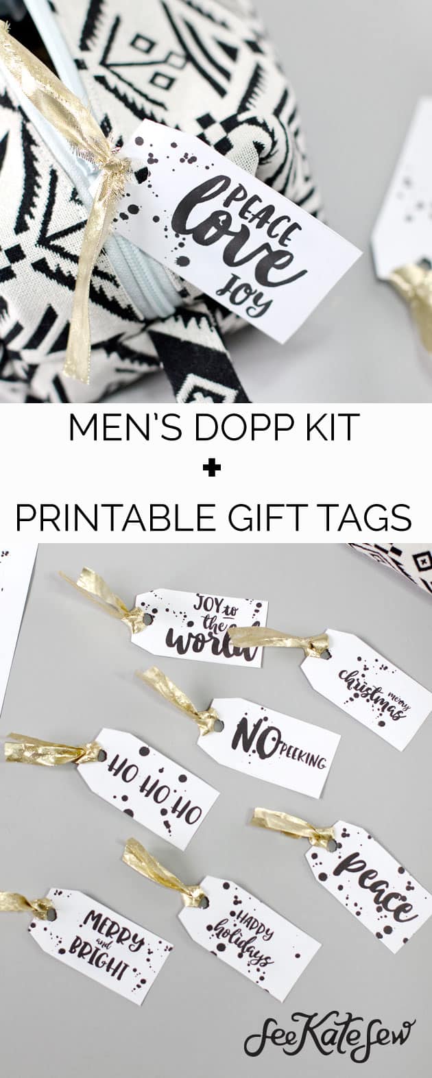 Men's Dopp Kit + Printable Gift Tags|See Kate Sew