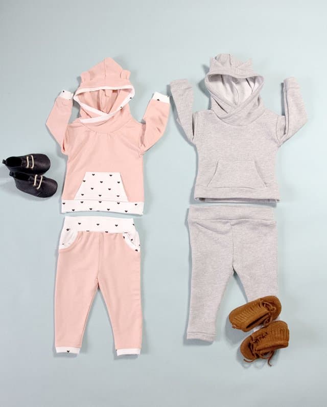 French Terry Baby Hoodie + Track Pants Pattern | diy baby clothing | handmade baby clothing | handmade kids clothes | sewing kids clothing | sewing tips and tricks | sewing tutorials | how to sew a baby hoodie | baby hoodie and pants outfit || see kate sew #sewingtips #sewingtututorial #diybabyclothing