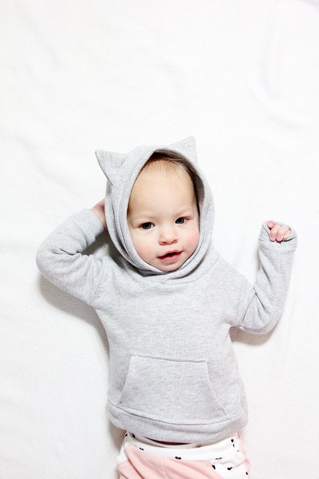 baby in hoodie