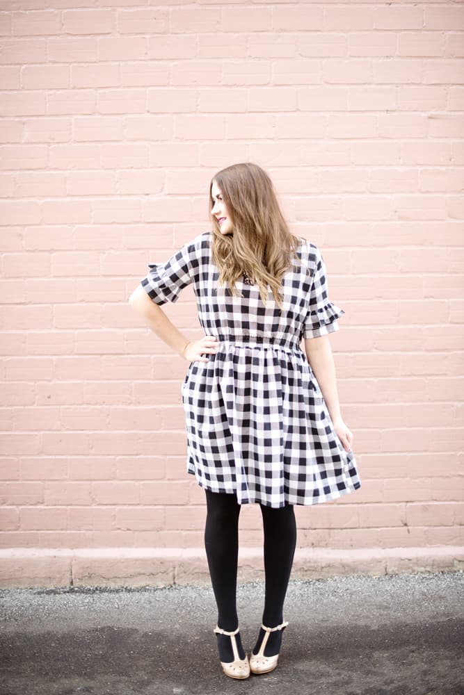 Black and white 2024 buffalo plaid dress