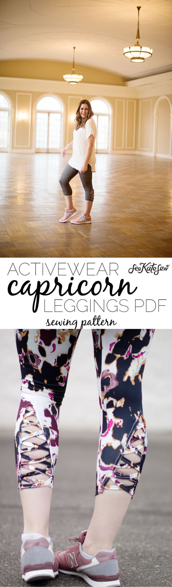 Activewear leggings PDF | DIY Workout Pants Sewing Pattern | new pattern! The CAPRICORN leggings! + RELEASE DAY SALE | handmade leggings | diy legging tutorial | easy diy leggings | diy activewear | handmade activewear | sewing patterns | diy leggings pattern || see Kate sew #leggingspattern #diyleggings #handmadeclothing