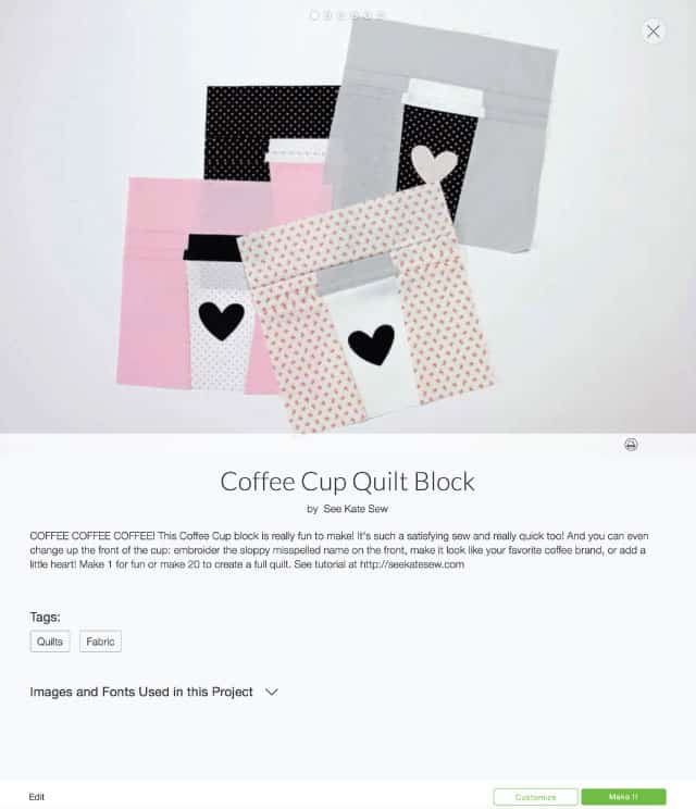 QBOM: Coffee Cup Quilt Block | cricut tutorials | how to make a quilt block | diy quilt block | quilt block tutorial | quilt blocks of the month | quilt block patterns || see Kate sew #quiltblock #freequiltblock #quiltblockpattern