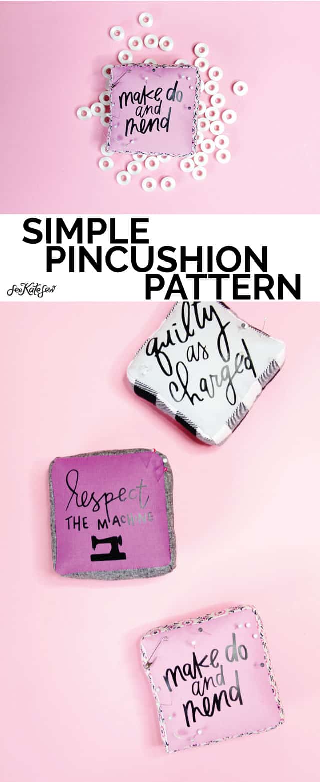 how to make a pincushion | sewing themed pincushion pattern | diy pincushion | sewing tutorials | sewing tips and tricks || See Kate Sew #sewingtutorial #pincushion 