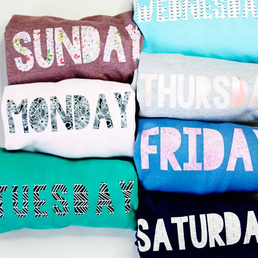 Days of the Week Shirts Tutorial | cricut tutorial | diy sweatshirt tutorial | cricut sweatshirt ideas || See Kate Sew #sweatshirt #cricut #diyshirt #cricuttutorial 