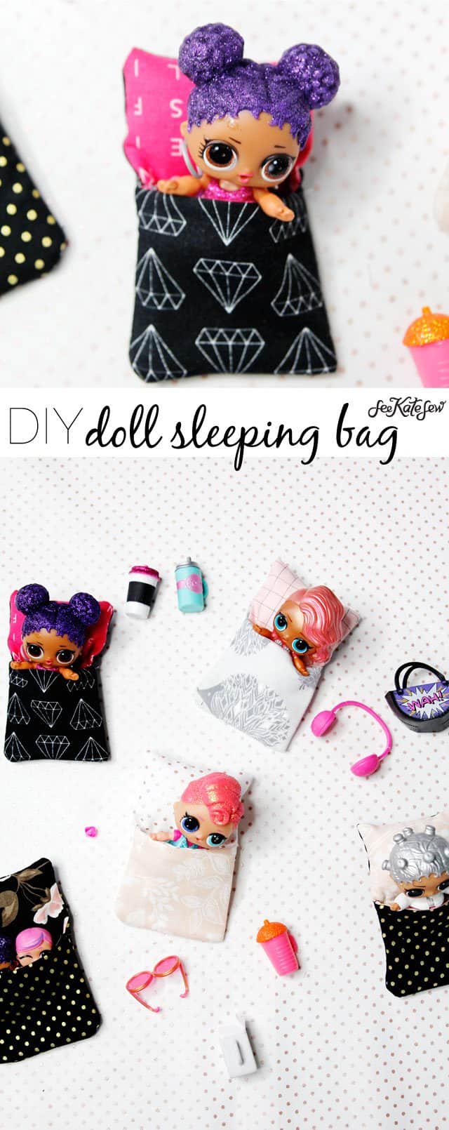 Doll Sleeping Bag Tutorial | diy sewing | diy kids toys | diy doll accessories || See Kate Sew #dolls #kidstoys #diy #diytoys #dollaccessories