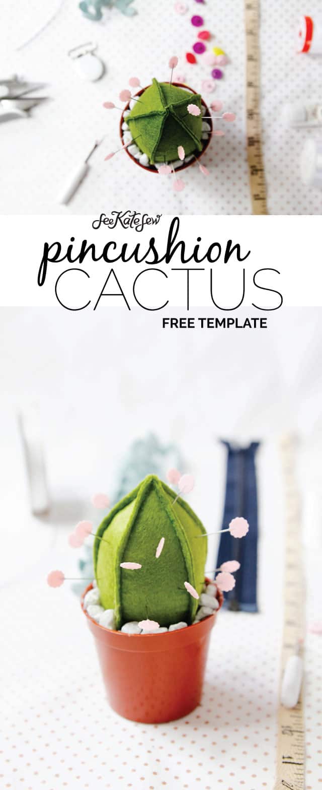 Cactus Pincushion Tutorial + Pattern | diy pincushion || See Kate Sew #pincushion #cactus #diy #crafty #sewing #pattern #pincushiondiy