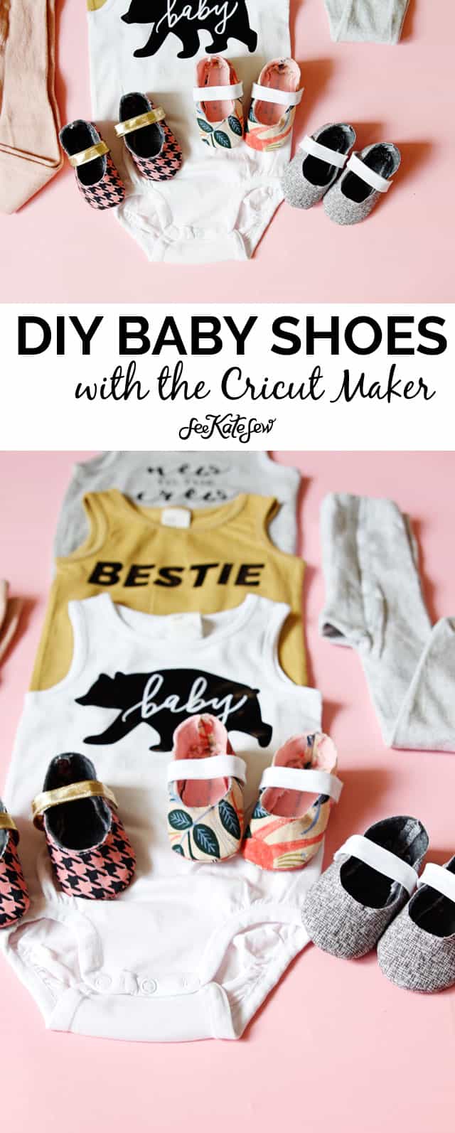 Baby Shoes Pattern with Cricut and Simplicity | diy baby shoes | diy baby clothing | baby clothing patterns | handmade baby clothes | cricut crafts || See Kate Sew #diy #patterns #babyshoes #diybaby #diybabyclothing #diybabyshoes #cricut #cricutdiy