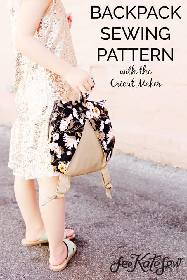 Easy Backpack Sewing Pattern | Backpack pattern | Sewing pattern for a backpack | DIY Backpack | Sewing Pattern with Cricut Maker | DIY Cricut Maker Project || See Kate Sew #backpackpattern #cricutmakerpattern #diybackpack #seekatesew