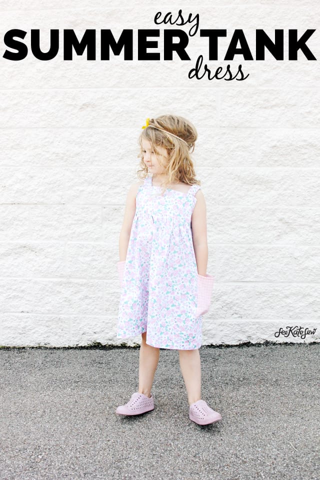 Summer Dress Sewing Pattern | Sleeveless Tank Sundress, DIY Sundress, Ultimate Sundress, Easy Tank Sundress, Easy Girls Sundress, Easy Summer Dress, DIY Kids clothes || See Kate Sew #easysummerdress #tankdress #diysundress #seekatesew