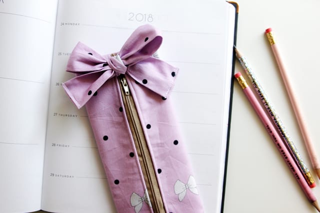 DIY Pencil Pouch with a bow | See Kate Sew