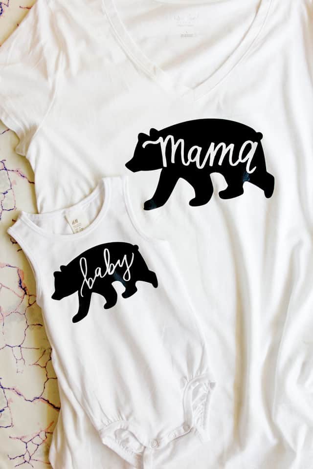 Mama Bear SVG free downloads | Baby Bear SVG File | Mama Bear SVG File | Free SVG Files | Baby Bear Onsie | Mama Bear Tee | Cricut Project Idea | DIY Baby Clothes || See Kate Sew #babybearonsie #freesvgfiles #mamabear #seekatesew