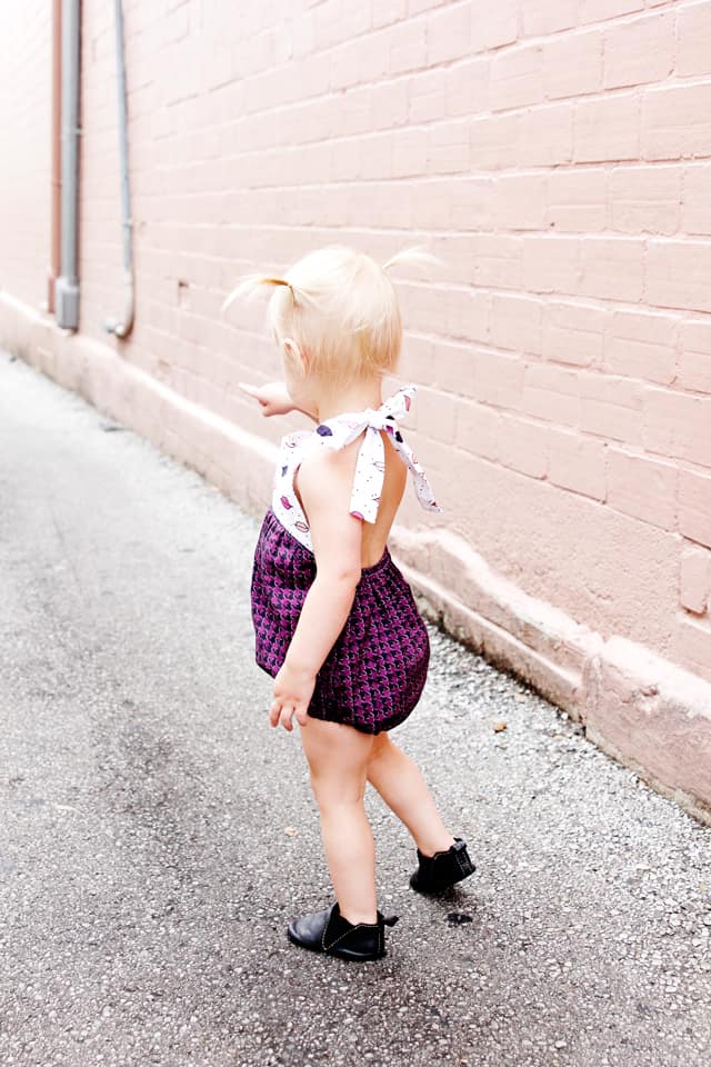 How to Sew a Baby Romper | Boho Baby Romper | DIY Baby Clothes | DIY Kids Clothes | Baby Romper | DIY Baby Romper | Boho Romper | Kiss Me, Kate Fabric || See Kate Sew #bohobabyromper #diybabyromper #diybabyclothes #bohoromper #kissmekatefabric #seekatesew