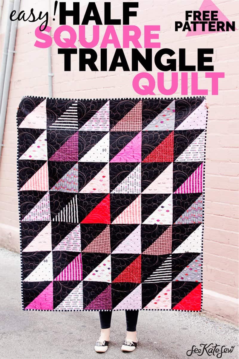 Half Square Triangle Quilt | Easy Quilt Tutorial | Free Quilt Pattern | Triangle Quilt Pattern | Triangle Quilt Tutorial | Half Square Triangle Quilt Pattern | How to Make a Half Square Triangle Quilt | Kiss Me, Kate Quilt | HST Quilt Tutorial | Free HST Quilt Pattern | Easy HST Quilt Pattern || Kiss Me Kate #hstquiltpattern #freequiltpattern #halfsquaretrianglequilt #easyquiltpattern #freehstquiltpattern #easyquilttutorial #kissmekate