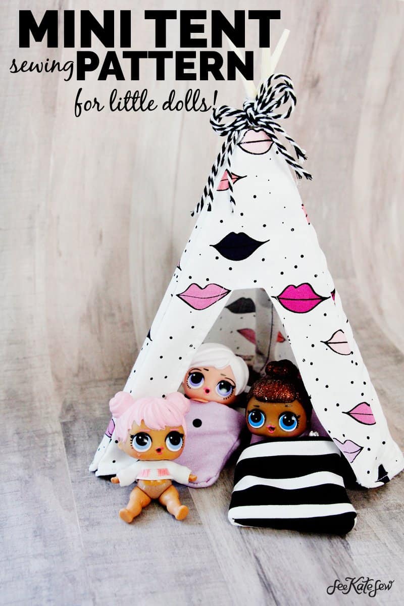 DIY DOLL TENT TUTORIAL | DIY Mini Doll Tent | DIY Mini Doll Accessories | DIY Kids Toys | DIY LOL Doll Accessories | How to Make a Mini Doll Tent | Mini Doll Tent Pattern | Mini Doll Tent Tutorial | Sewing Tutorials || See Kate Sew #diyminitent #loldollaccessories #sewingpatterns #diykidstoys #kissmekatefabric #seekatesew