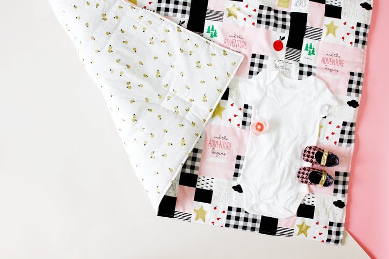 How to Make a Baby Blanket with 2 yards of fabric! | DIY Baby Blanket | Baby Blanket Tutorial | How to Sew a Baby Blanket | Easy Baby Blanket | Quick Baby Blanket | DIY Baby Supplies | DIY Baby Gifts || See Kate Sew #RileyBlake #sewingtutorial #babyblanket #diybaby #seekatesew