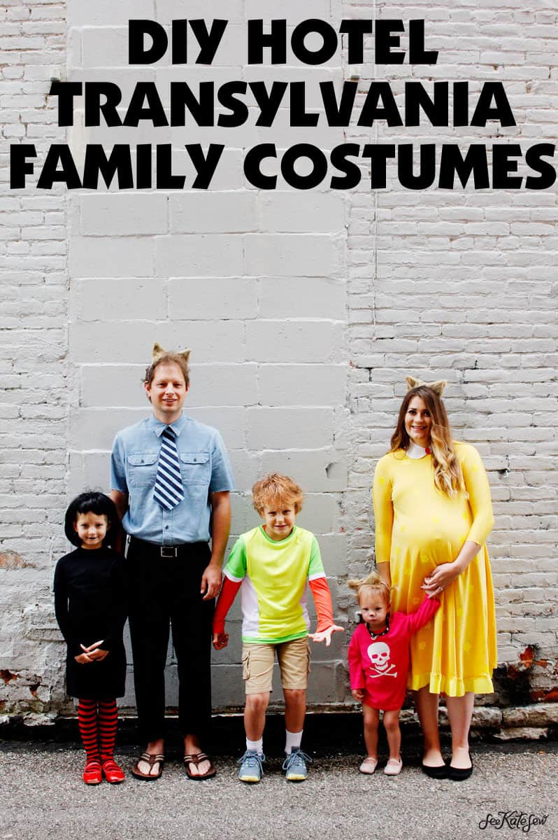 DIY Hotel Transylvania Family Costumes | Family Costumes | Halloween Costumes | Hotel Transylvania Costumes | DIY Halloween Costumes | DIY Costumes | DIY Family Costumes || See Kate Sew #diycostumes #hoteltransylvania #diyhalloweencostumes #diyfamilycostumes #seekatesew