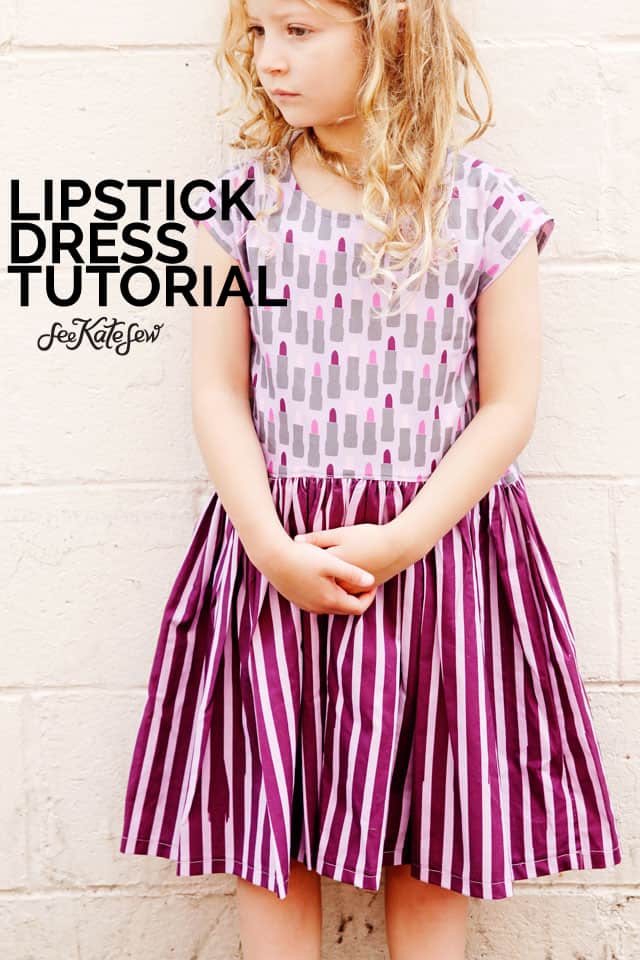 Lipstick Dress Tutorial | Zippy Top Dress Pattern Hack | DIY Girls Dress | DIY Kids Clothes | DIY High-Low Hem Dress | Quick DIY Dress for Girls | One Hour DIY Dress for Girls | Girls Dress Tutorial | Dress Pattern Hack || See Kate Sew #diygirlsdress #sewingtutorial #zippytoppattern #sewinghacks #kissmekatefabric #seekatesew