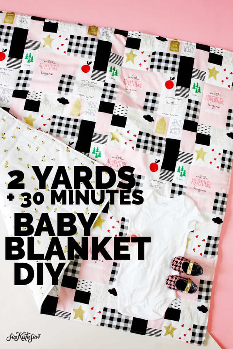 how to sew a baby blanket with 2 yards of fabric! see kate sew